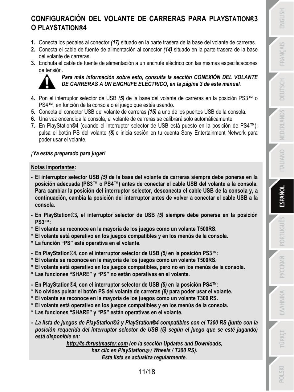 Configuración del volante de carreras para p, 3o p | Thrustmaster T300 Ferrari GTE User Manual | Page 102 / 217