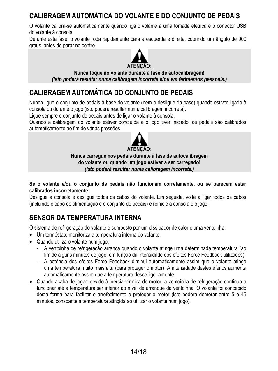 Calibragem automática do conjunto de pedais, Sensor da temperatura interna | Thrustmaster T300 Ferrari GTE User Manual | Page 123 / 217