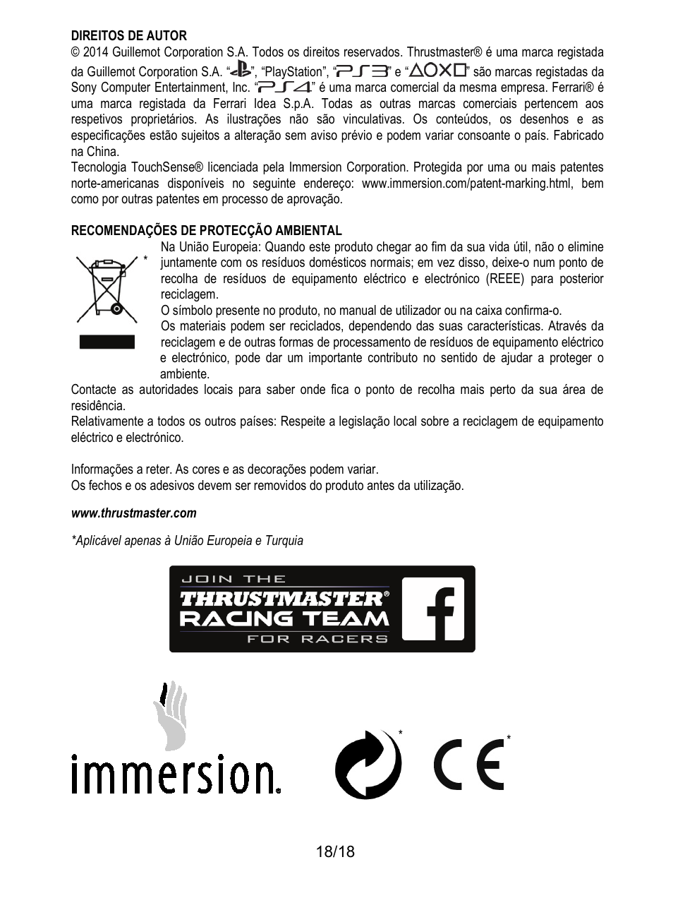 Thrustmaster T300 Ferrari GTE User Manual | Page 127 / 217