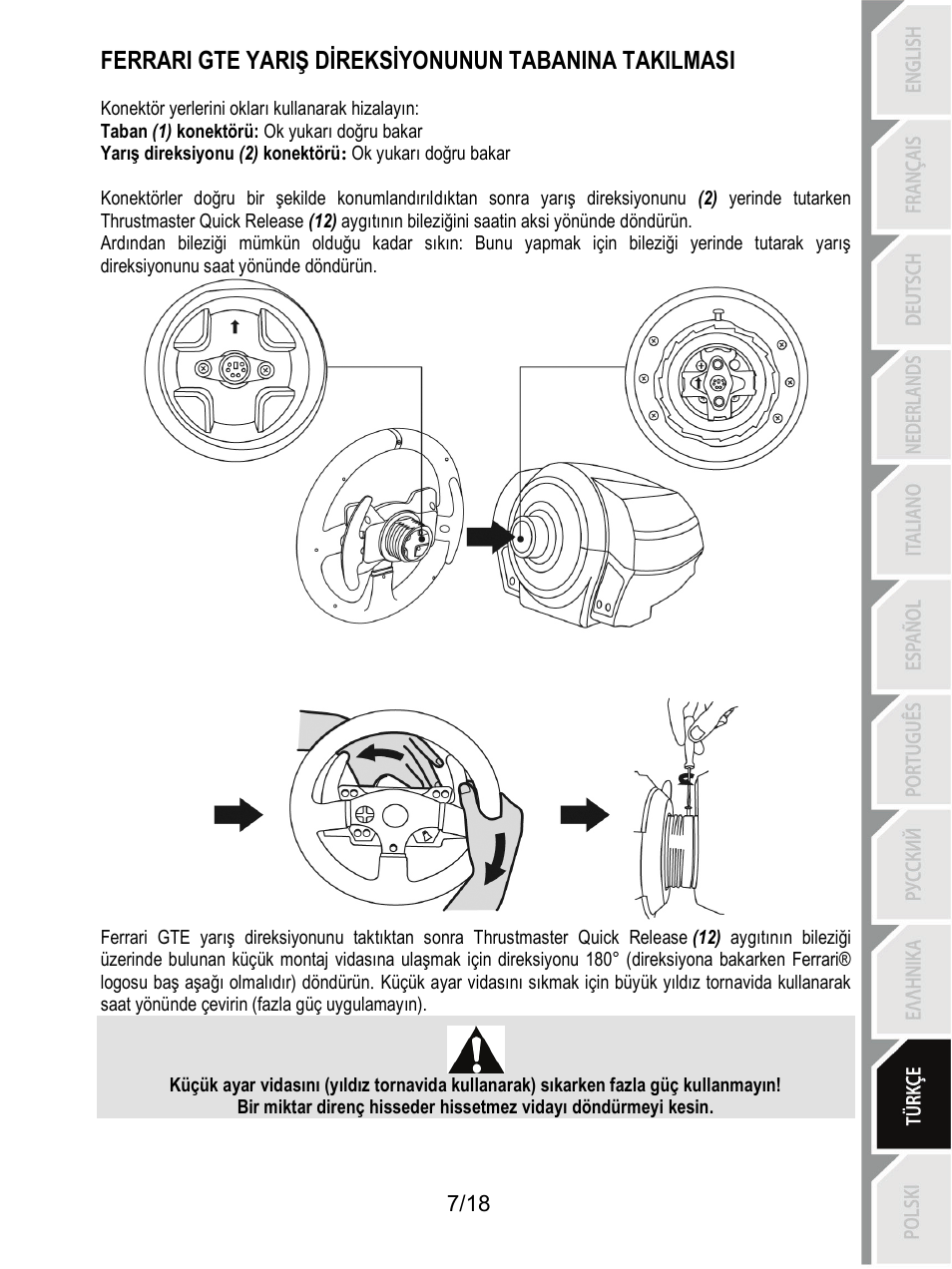 Thrustmaster T300 Ferrari GTE User Manual | Page 170 / 217