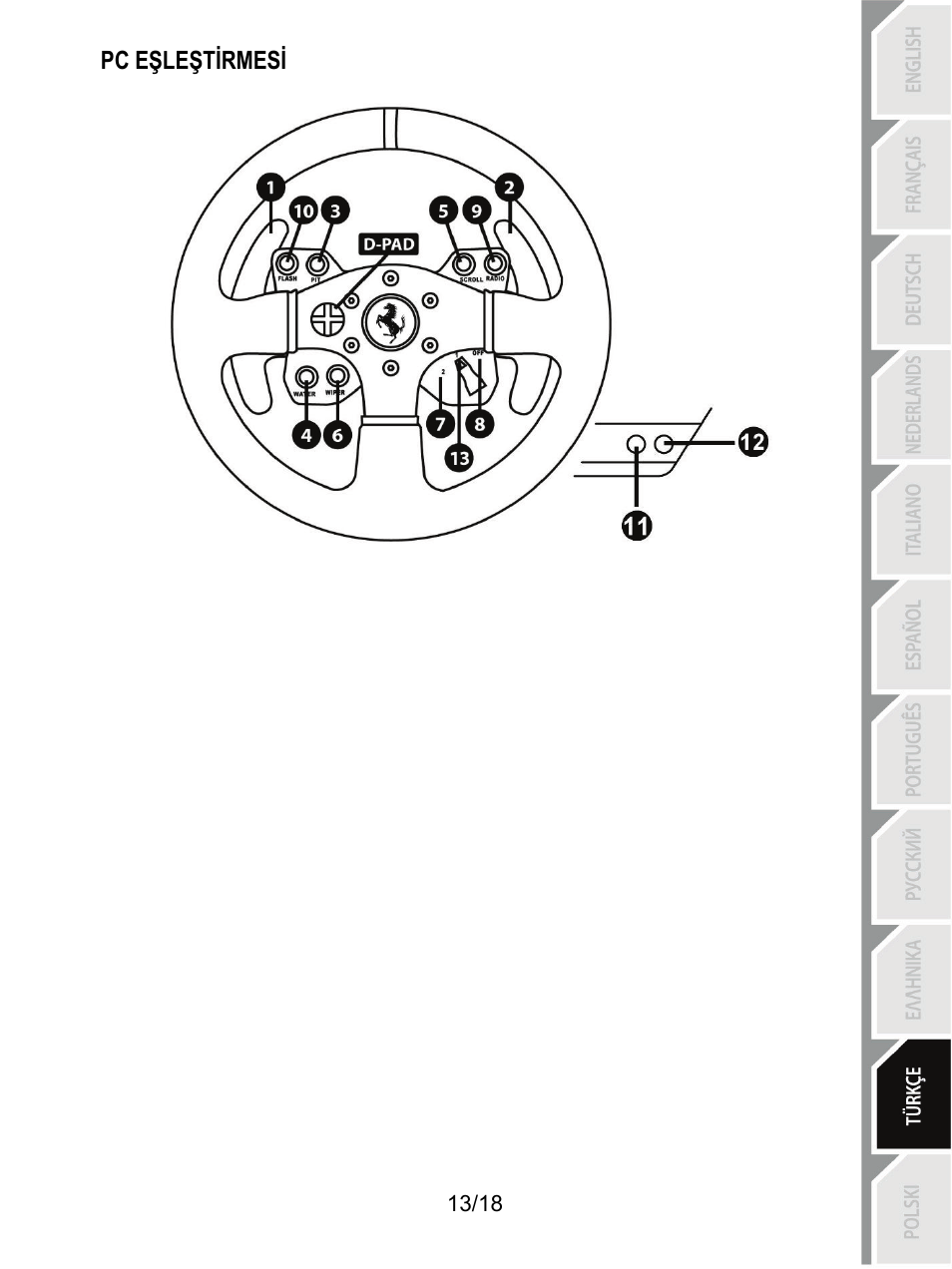 Pc eşleştirmesi | Thrustmaster T300 Ferrari GTE User Manual | Page 176 / 217