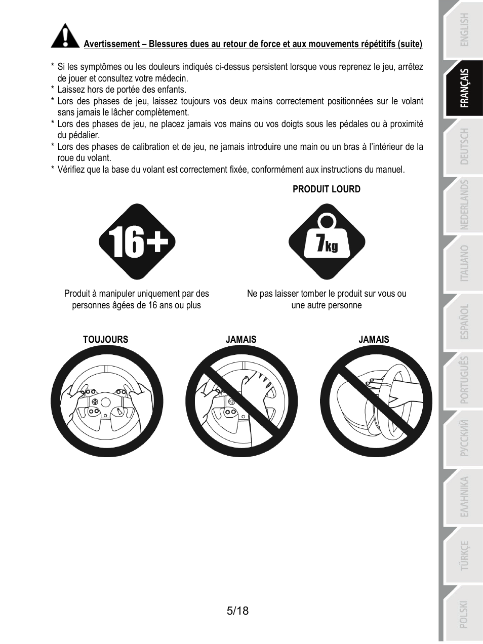 Thrustmaster T300 Ferrari GTE User Manual | Page 24 / 217