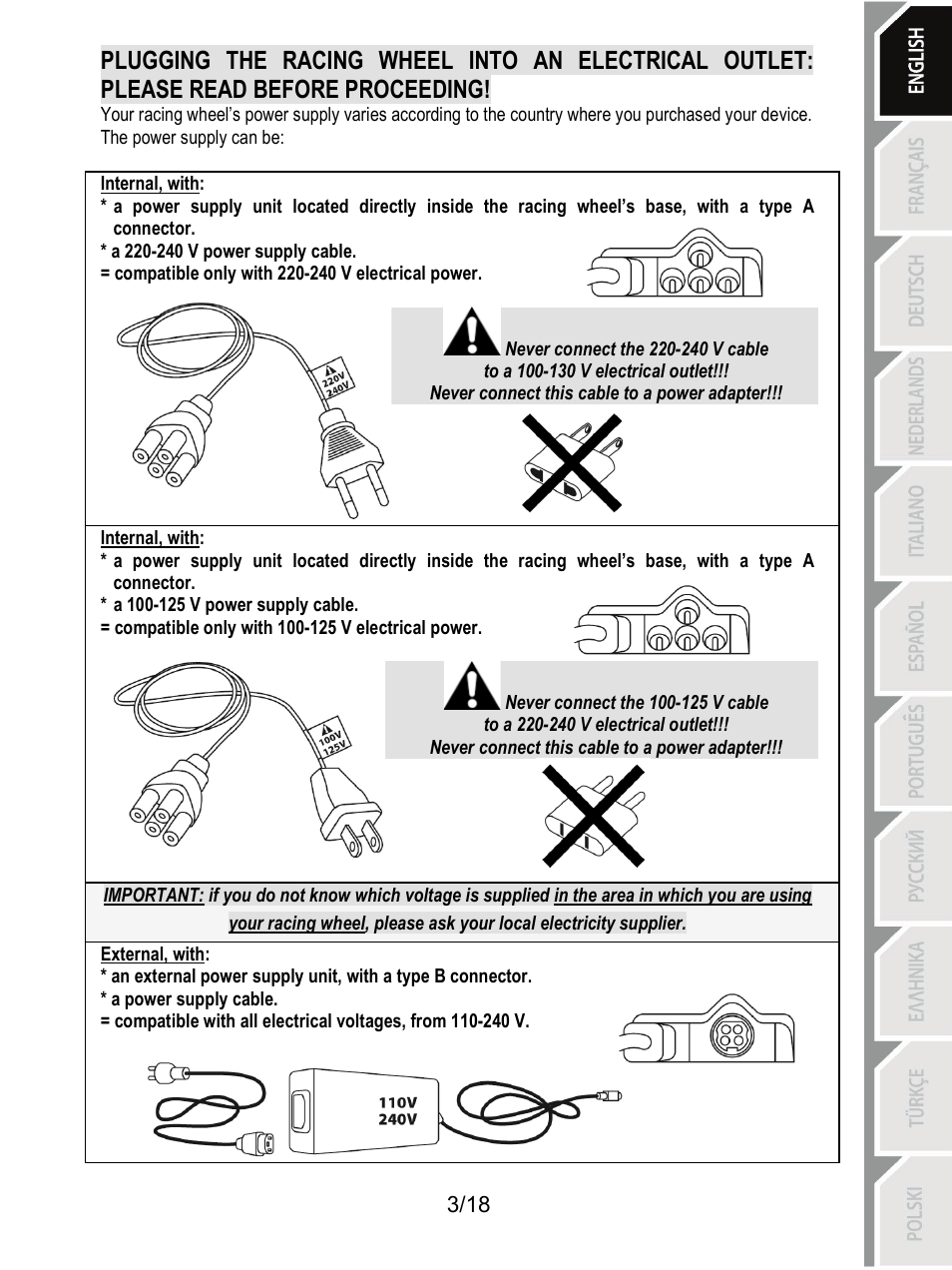 Thrustmaster T300 Ferrari GTE User Manual | Page 4 / 217