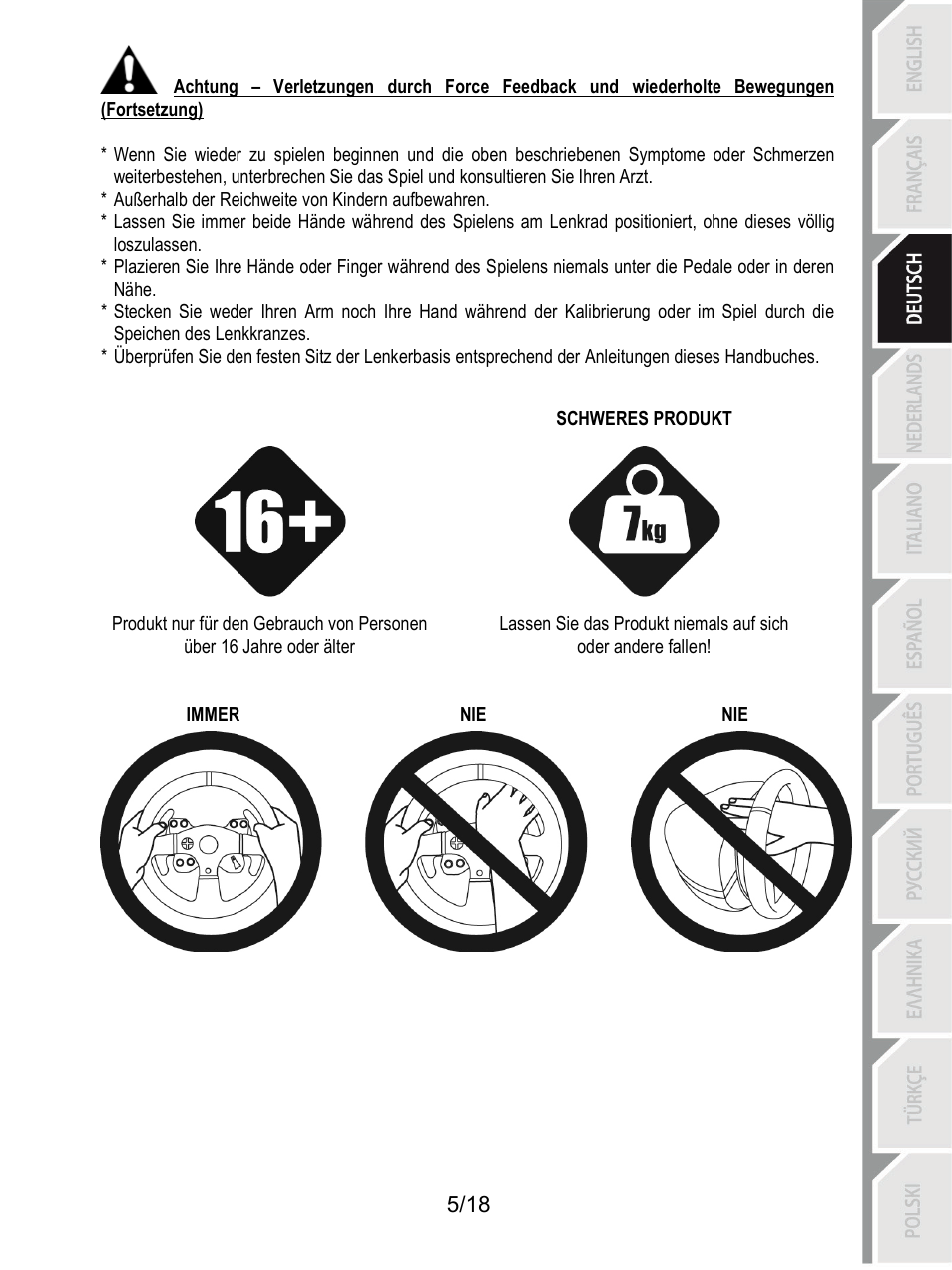 Thrustmaster T300 Ferrari GTE User Manual | Page 42 / 217