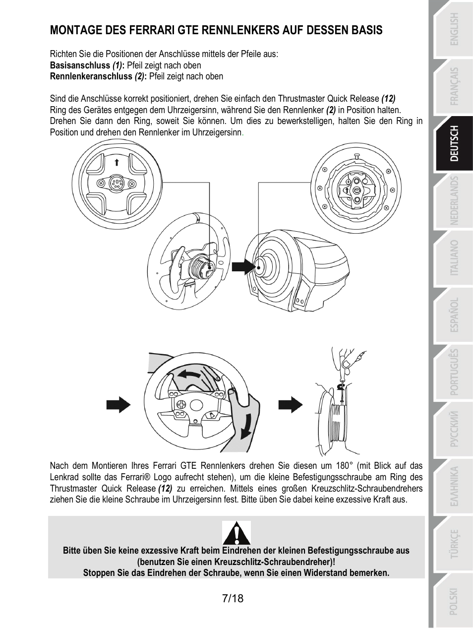 Thrustmaster T300 Ferrari GTE User Manual | Page 44 / 217