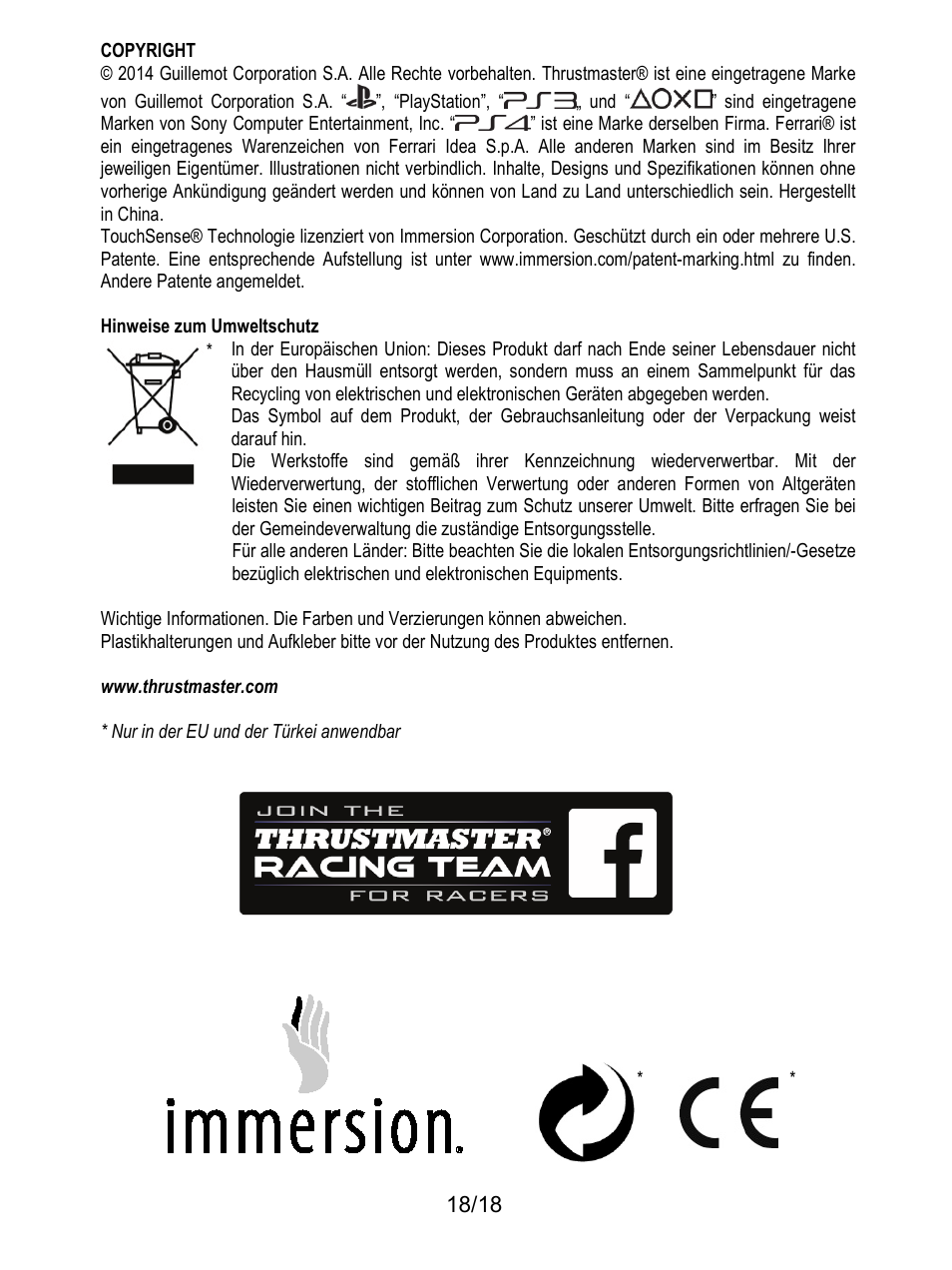 Thrustmaster T300 Ferrari GTE User Manual | Page 55 / 217