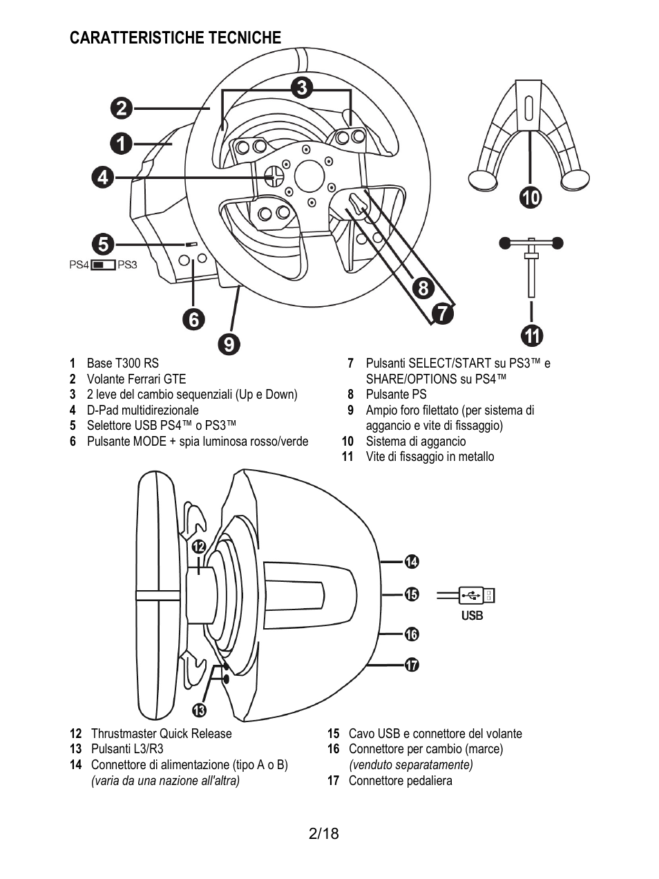 Caratteristiche tecniche | Thrustmaster T300 Ferrari GTE User Manual | Page 75 / 217