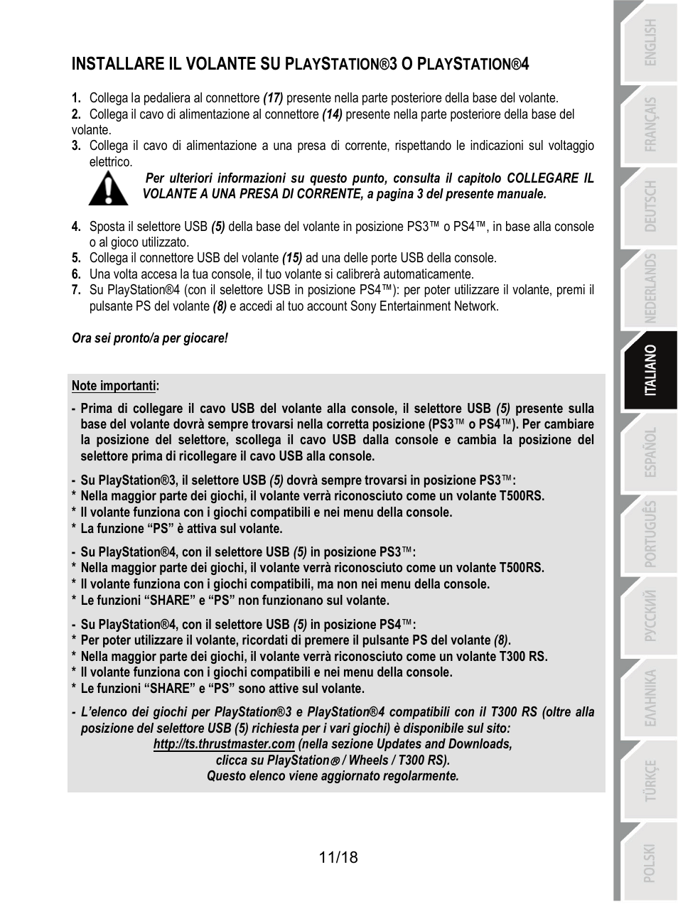 Installare il volante su p, 3 o p | Thrustmaster T300 Ferrari GTE User Manual | Page 84 / 217