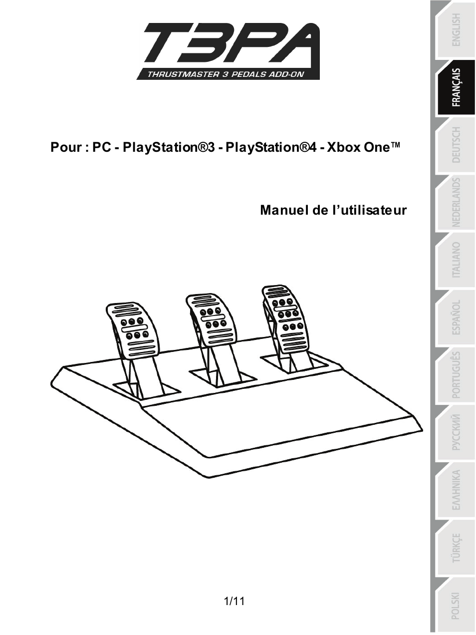 02_fra_t3pa_v3, Manuel de l’utilisateur | Thrustmaster T3PA Add-On User Manual | Page 13 / 134