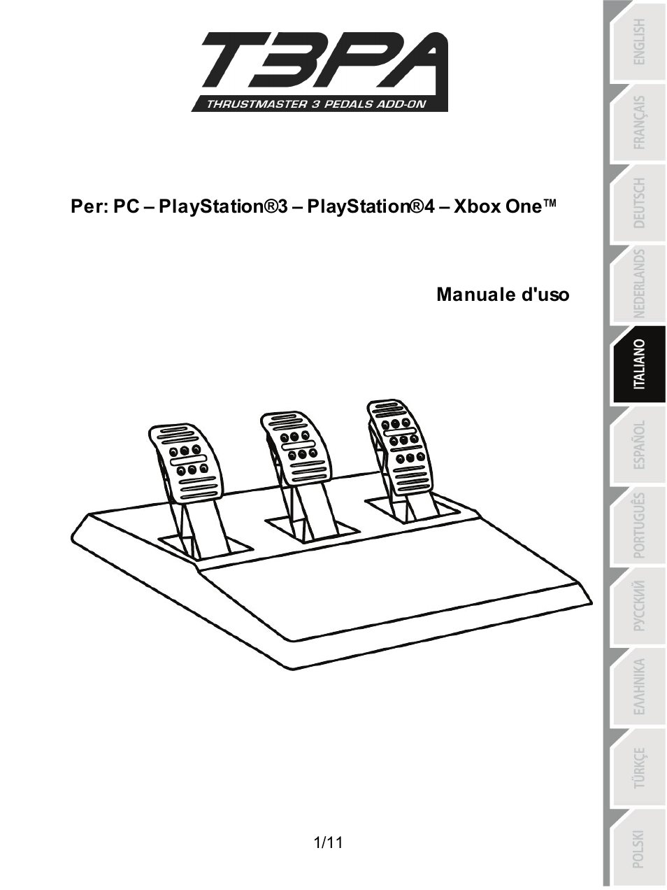 05_ita_t3pa_v3, Manuale d’uso | Thrustmaster T3PA Add-On User Manual | Page 46 / 134