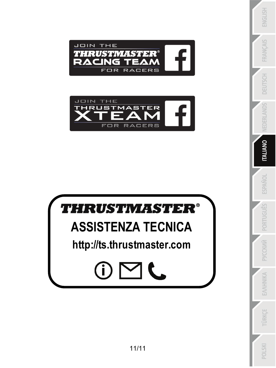 Assistenza tecnica | Thrustmaster T3PA Add-On User Manual | Page 56 / 134