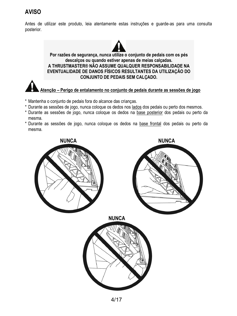 Aviso | Thrustmaster T3PA-PRO Add-On User Manual | Page 107 / 205