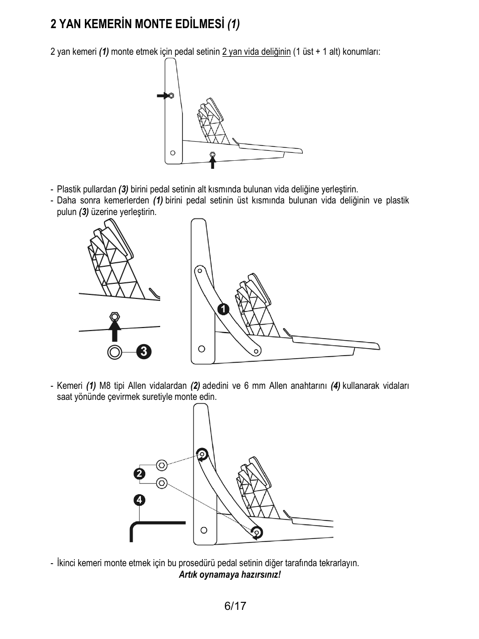 2 yan kemerin monte edilmesi (1) | Thrustmaster T3PA-PRO Add-On User Manual | Page 160 / 205