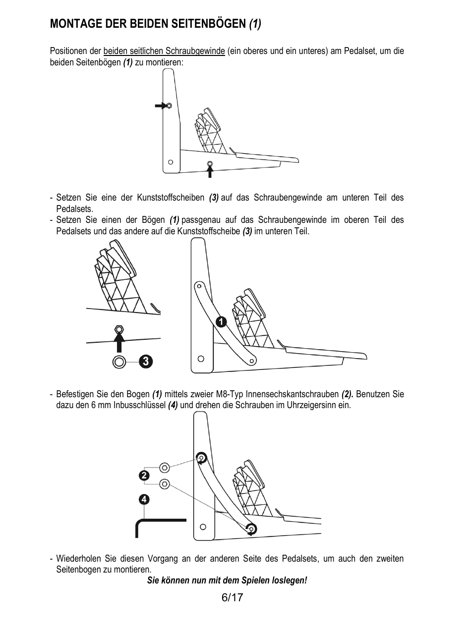 Montage der beiden seitenbögen (1) | Thrustmaster T3PA-PRO Add-On User Manual | Page 41 / 205