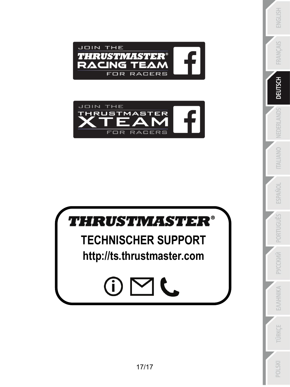 Technischer support | Thrustmaster T3PA-PRO Add-On User Manual | Page 52 / 205