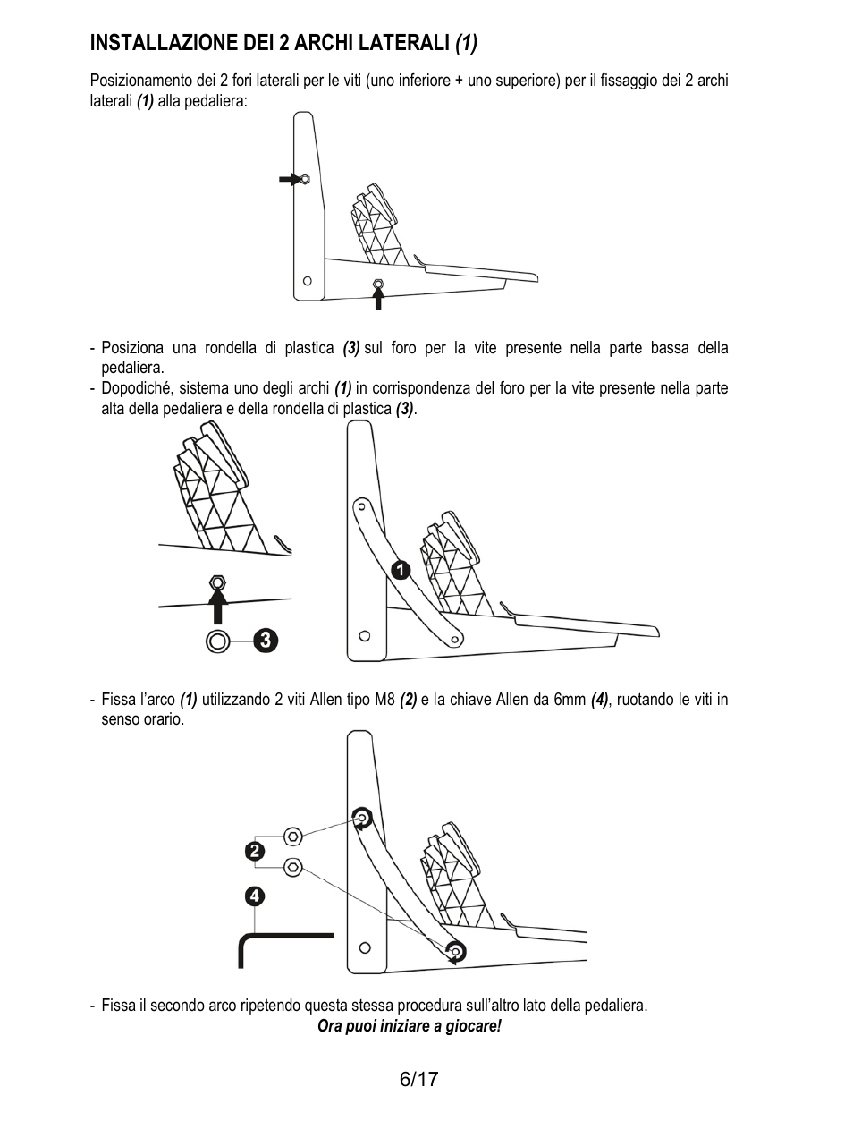 Installazione dei 2 archi laterali (1) | Thrustmaster T3PA-PRO Add-On User Manual | Page 75 / 205