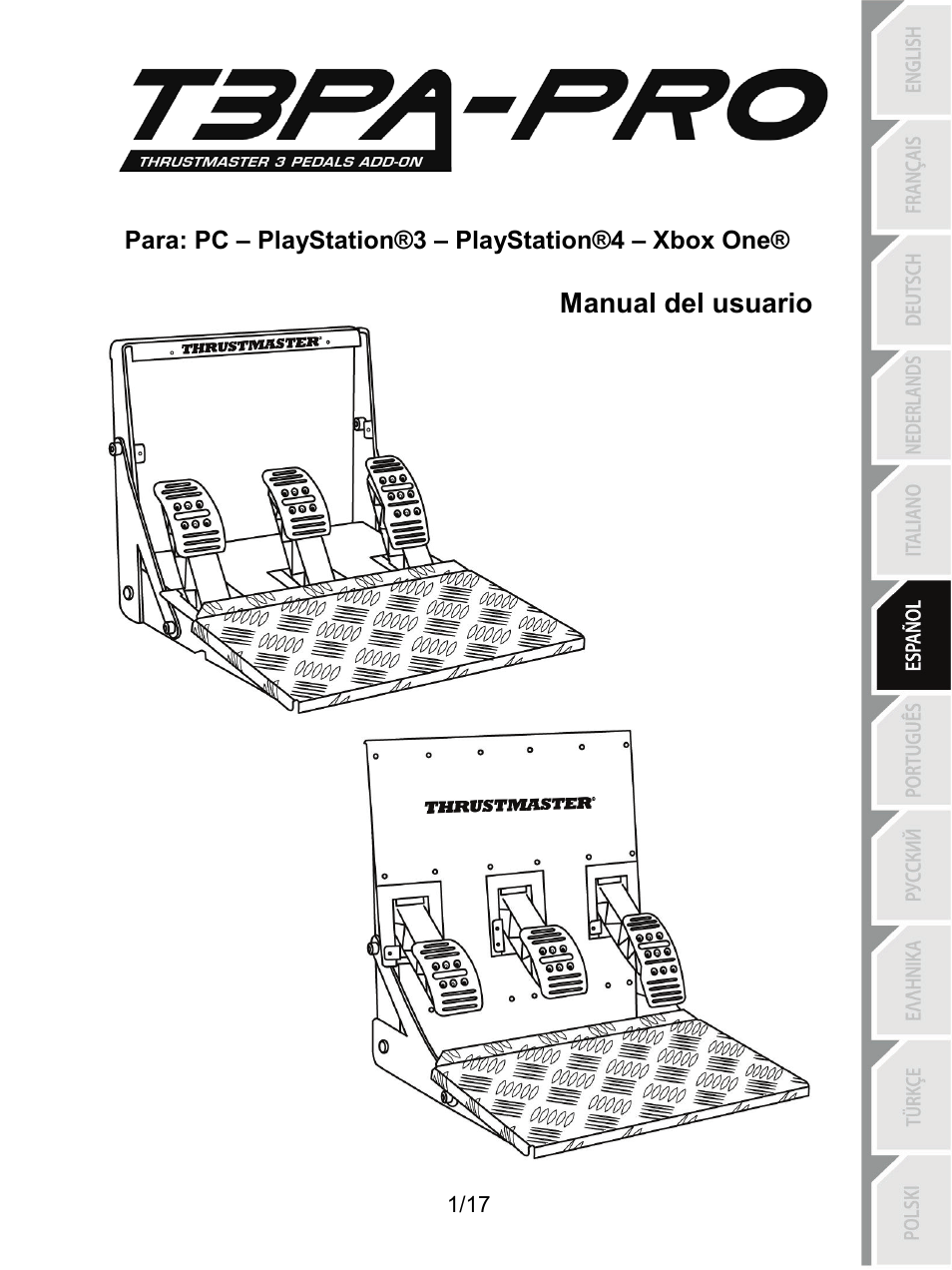 06_spa_t3pa-pro, Manual del usuario | Thrustmaster T3PA-PRO Add-On User Manual | Page 87 / 205