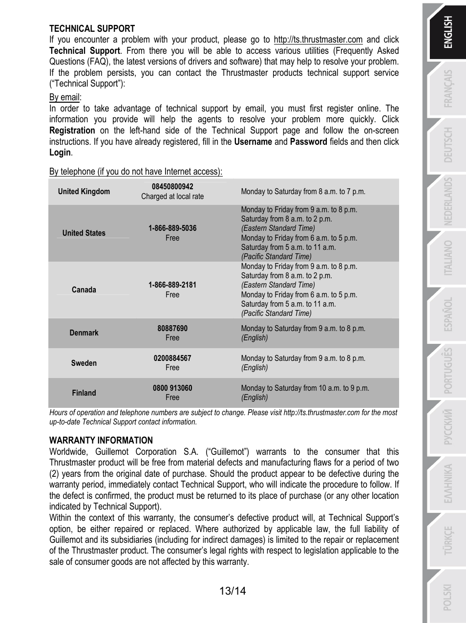 Thrustmaster TH8 RS Shifter User Manual | Page 14 / 170