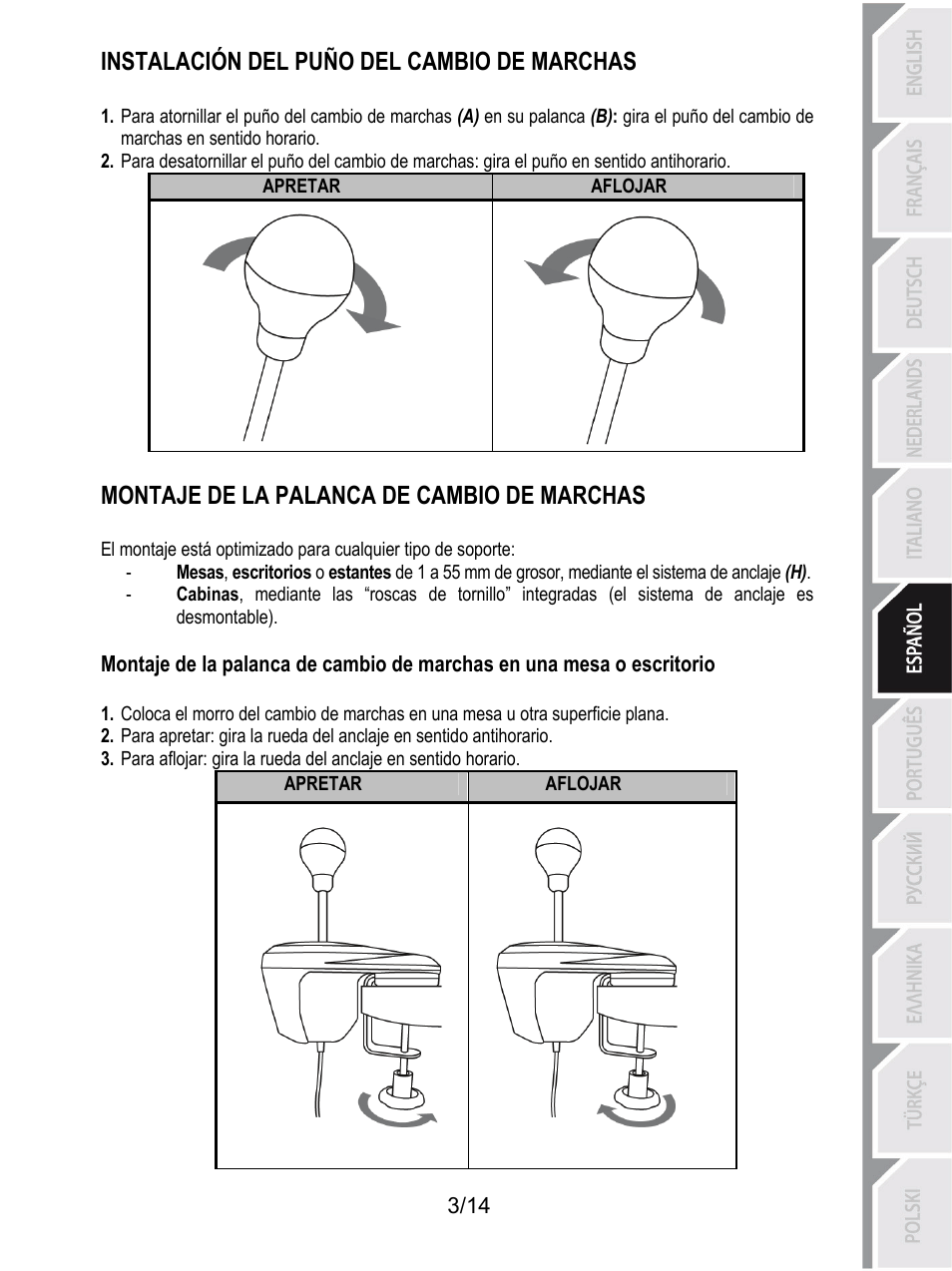 Thrustmaster TH8 RS Shifter User Manual | Page 74 / 170