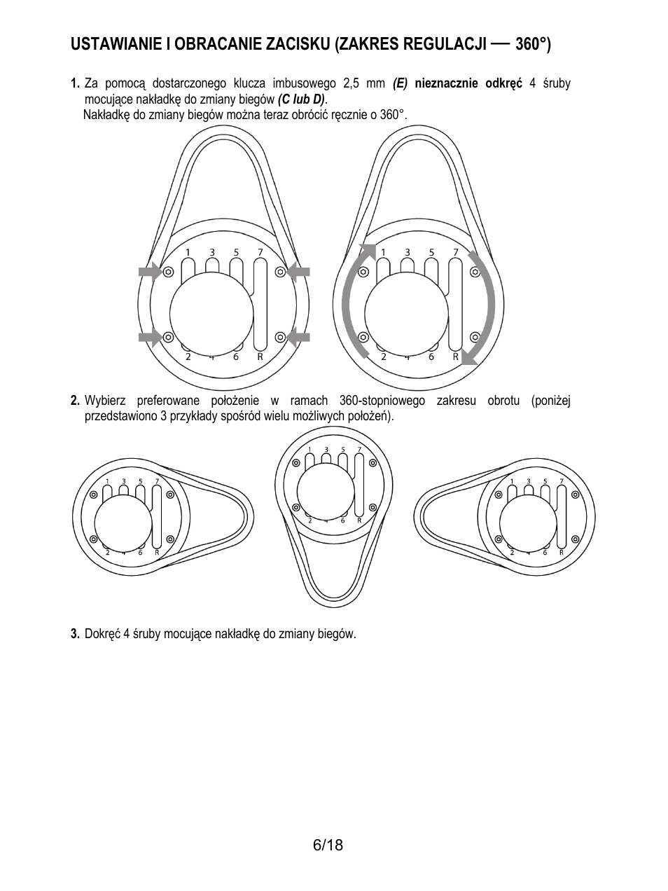 Dokręć 4 śruby mocujące nakładkę do zmiany biegów, Ustawianie i obracanie zacisku (zakres regulacji | Thrustmaster TH8A Shifter User Manual | Page 187 / 217