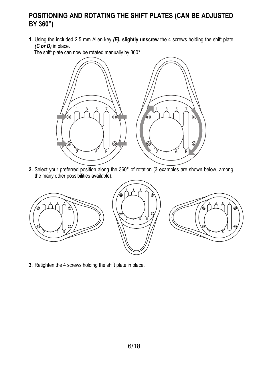 The shift plate can now be rotated manually by 360 | Thrustmaster TH8A Shifter User Manual | Page 7 / 217