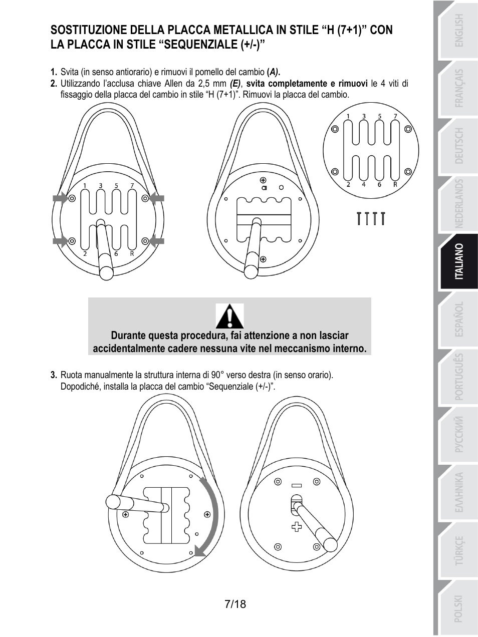 La placca in stile “sequenziale (+/-) | Thrustmaster TH8A Shifter User Manual | Page 80 / 217