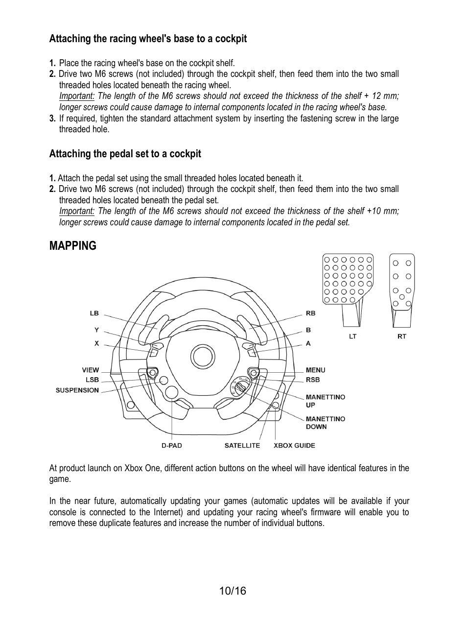 Mapping | Thrustmaster TX Racing Wheel User Manual | Page 11 / 209