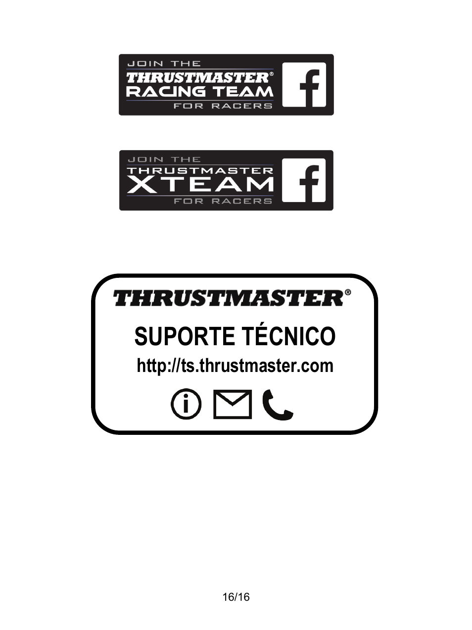 Suporte técnico | Thrustmaster TX Racing Wheel User Manual | Page 113 / 209