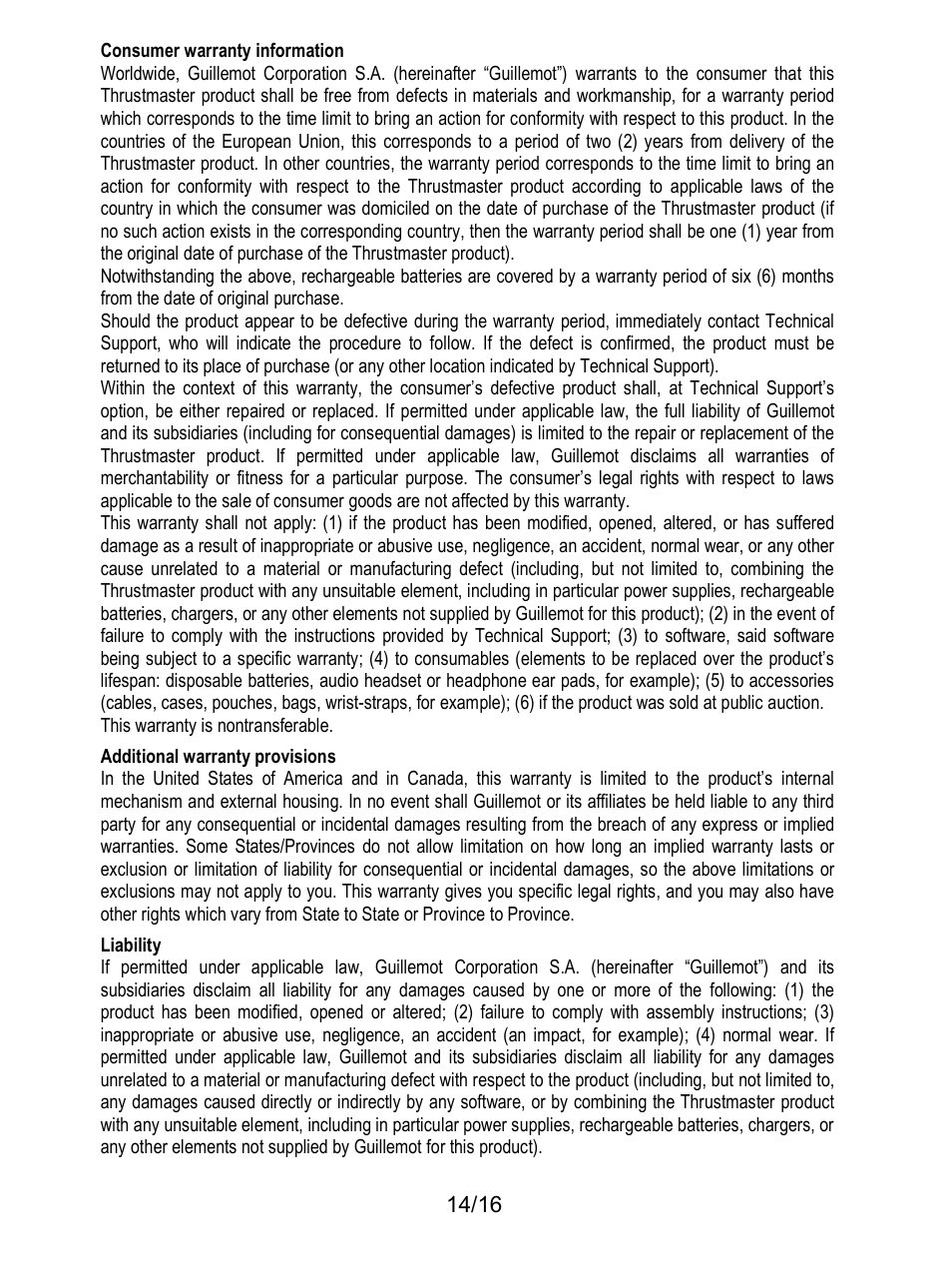 Thrustmaster TX Racing Wheel User Manual | Page 15 / 209