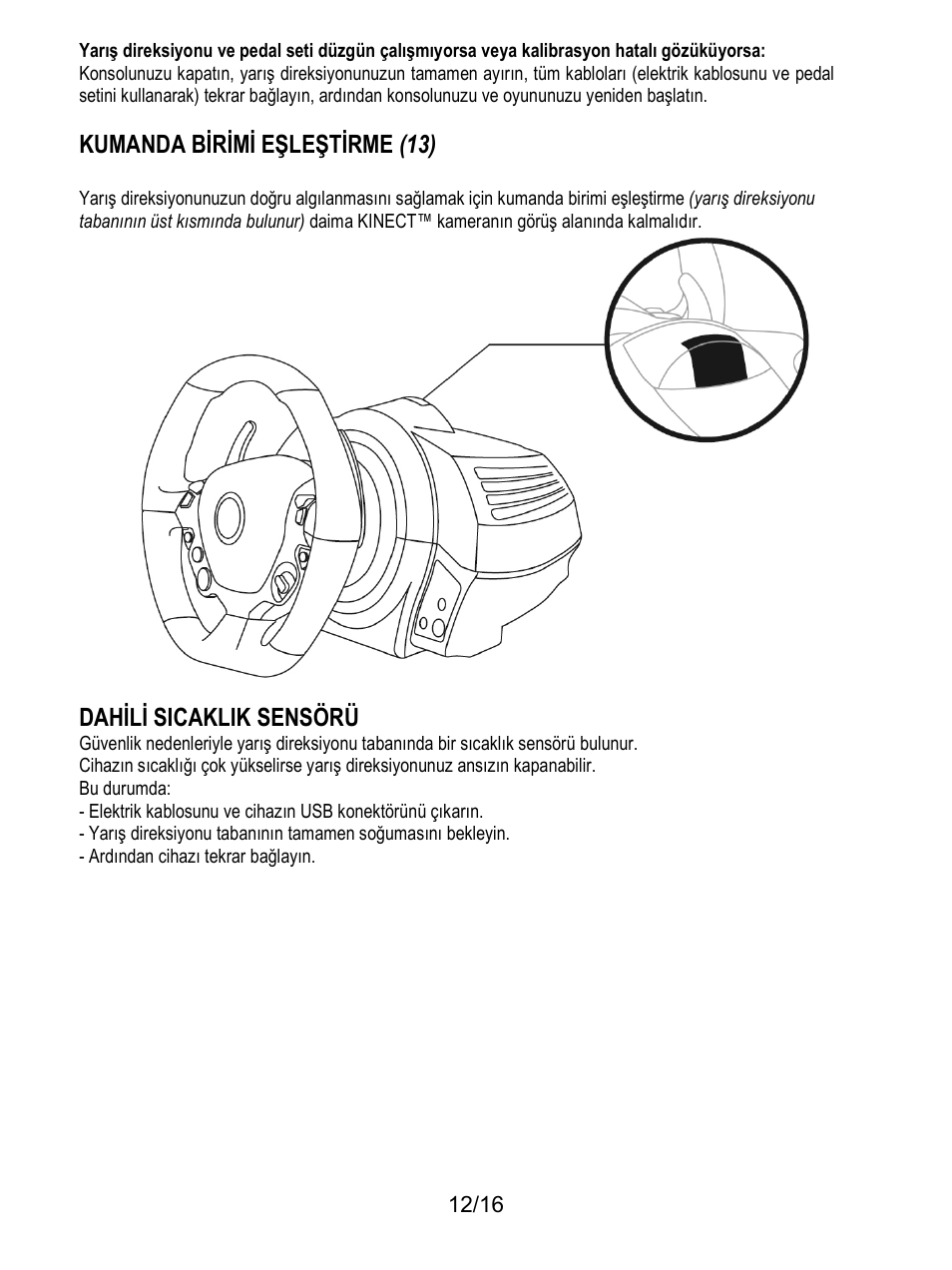 Kumanda birimi eşleştirme (13), Dahili sicaklik sensörü | Thrustmaster TX Racing Wheel User Manual | Page 157 / 209