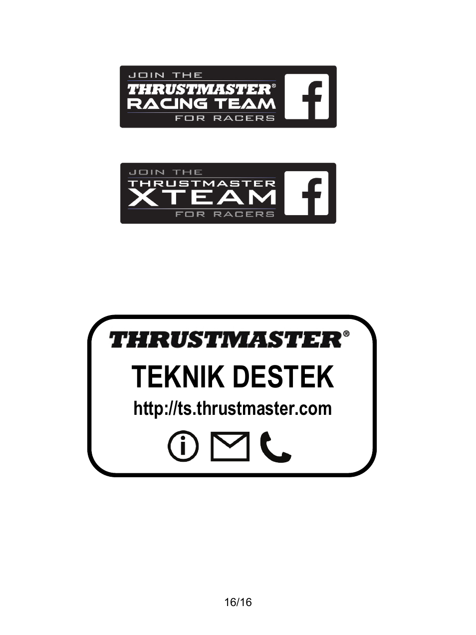 Teknik destek | Thrustmaster TX Racing Wheel User Manual | Page 161 / 209
