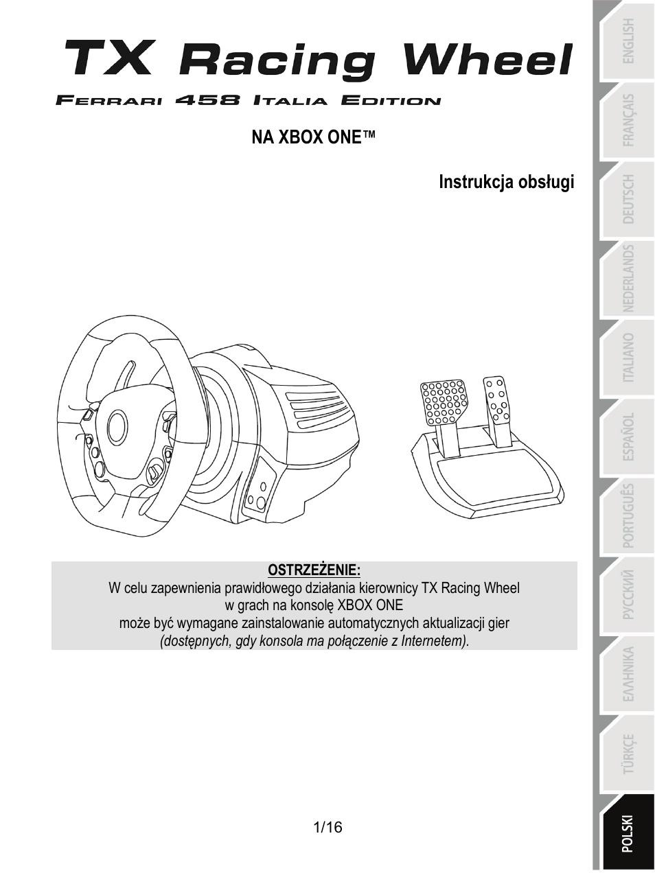 11_pol_tx_racing_wheel, Nstrukcja obsługi | Thrustmaster TX Racing Wheel User Manual | Page 162 / 209