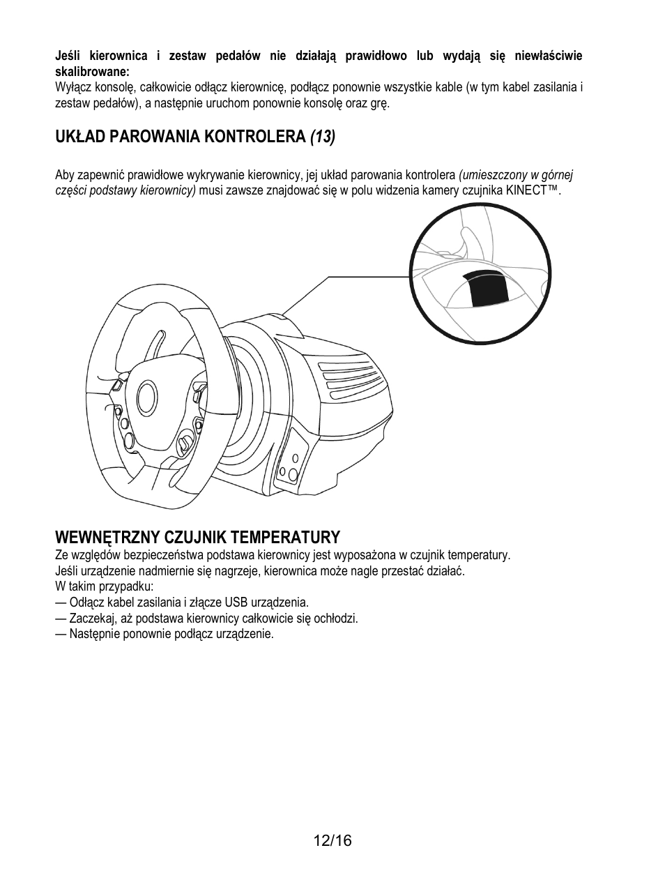 Układ parowania kontrolera (13), Wewnętrzny czujnik temperatury | Thrustmaster TX Racing Wheel User Manual | Page 173 / 209
