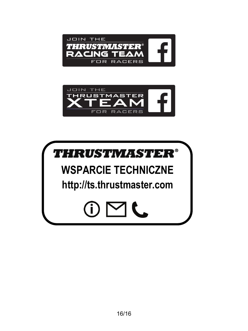 Wsparcie techniczne | Thrustmaster TX Racing Wheel User Manual | Page 177 / 209