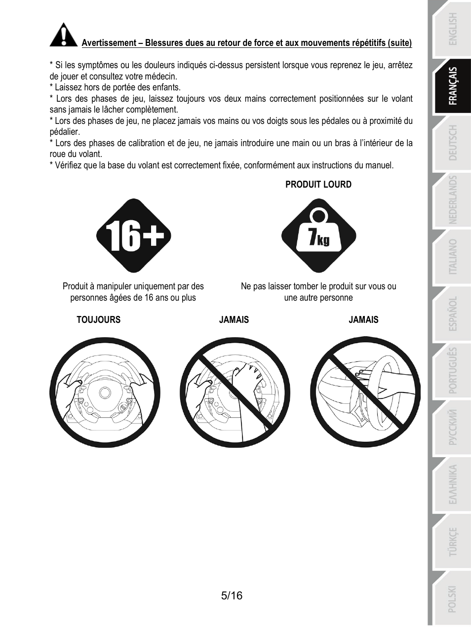 Thrustmaster TX Racing Wheel User Manual | Page 22 / 209