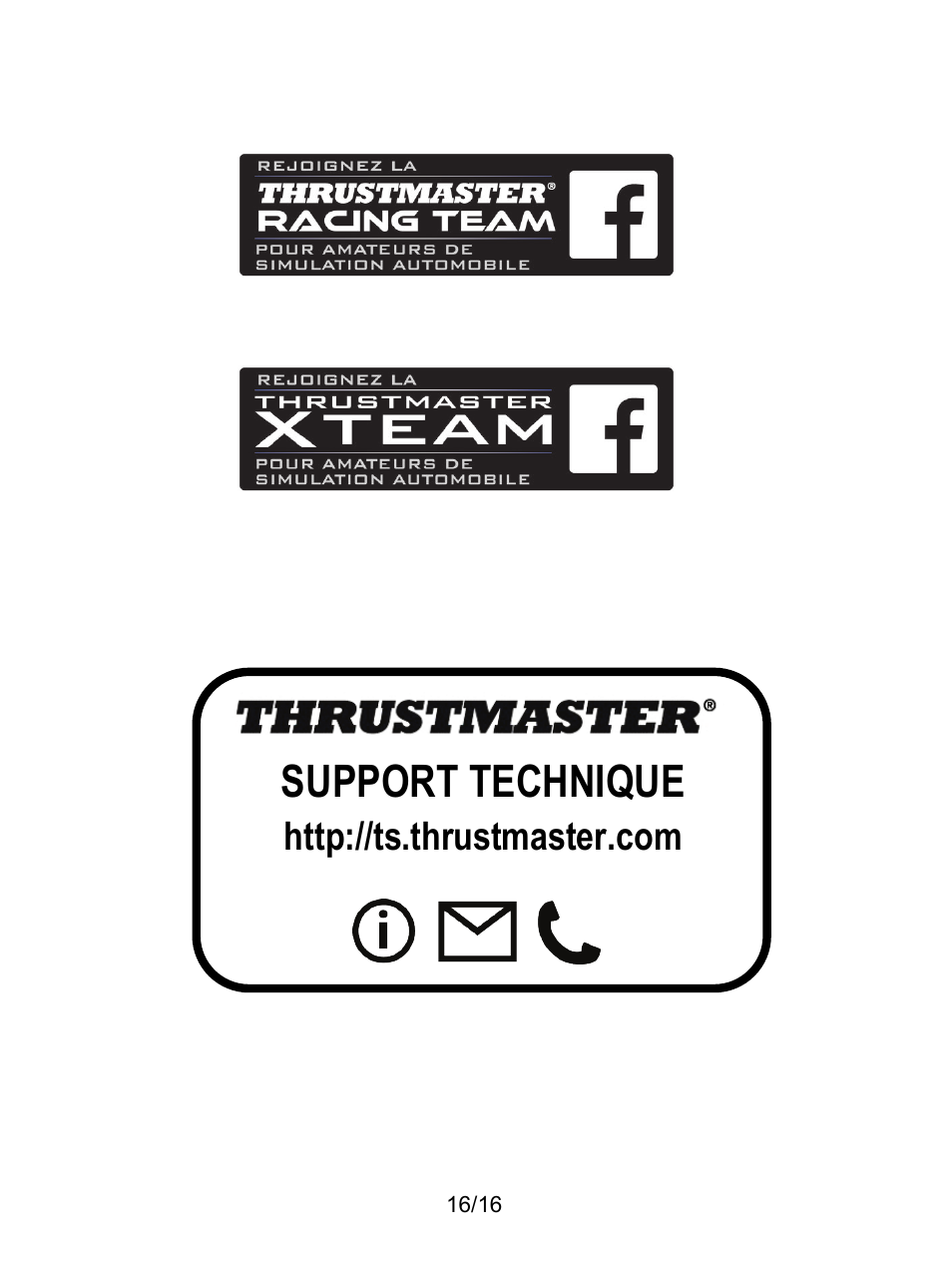 Support technique | Thrustmaster TX Racing Wheel User Manual | Page 33 / 209