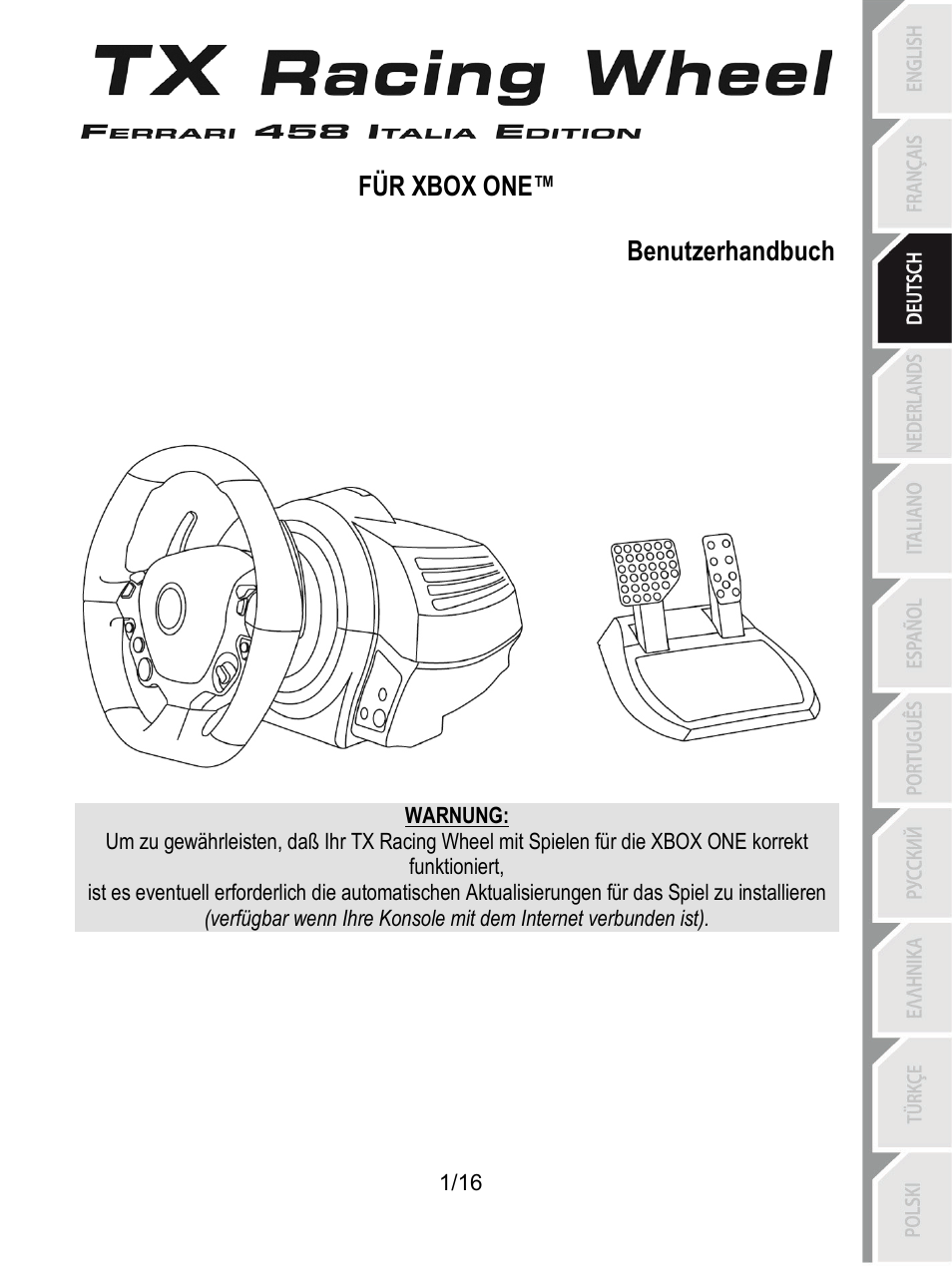 03_ger_tx_racing_wheel, Benutzerhandbuch | Thrustmaster TX Racing Wheel User Manual | Page 34 / 209