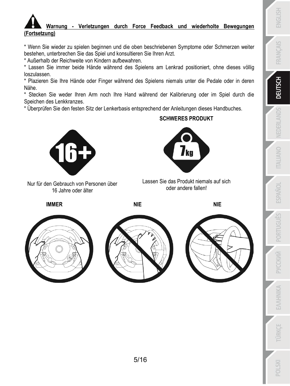 Thrustmaster TX Racing Wheel User Manual | Page 38 / 209