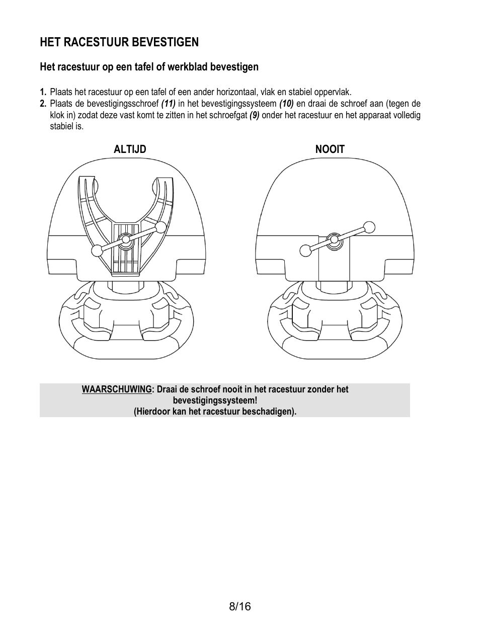 Het racestuur bevestigen | Thrustmaster TX Racing Wheel User Manual | Page 57 / 209