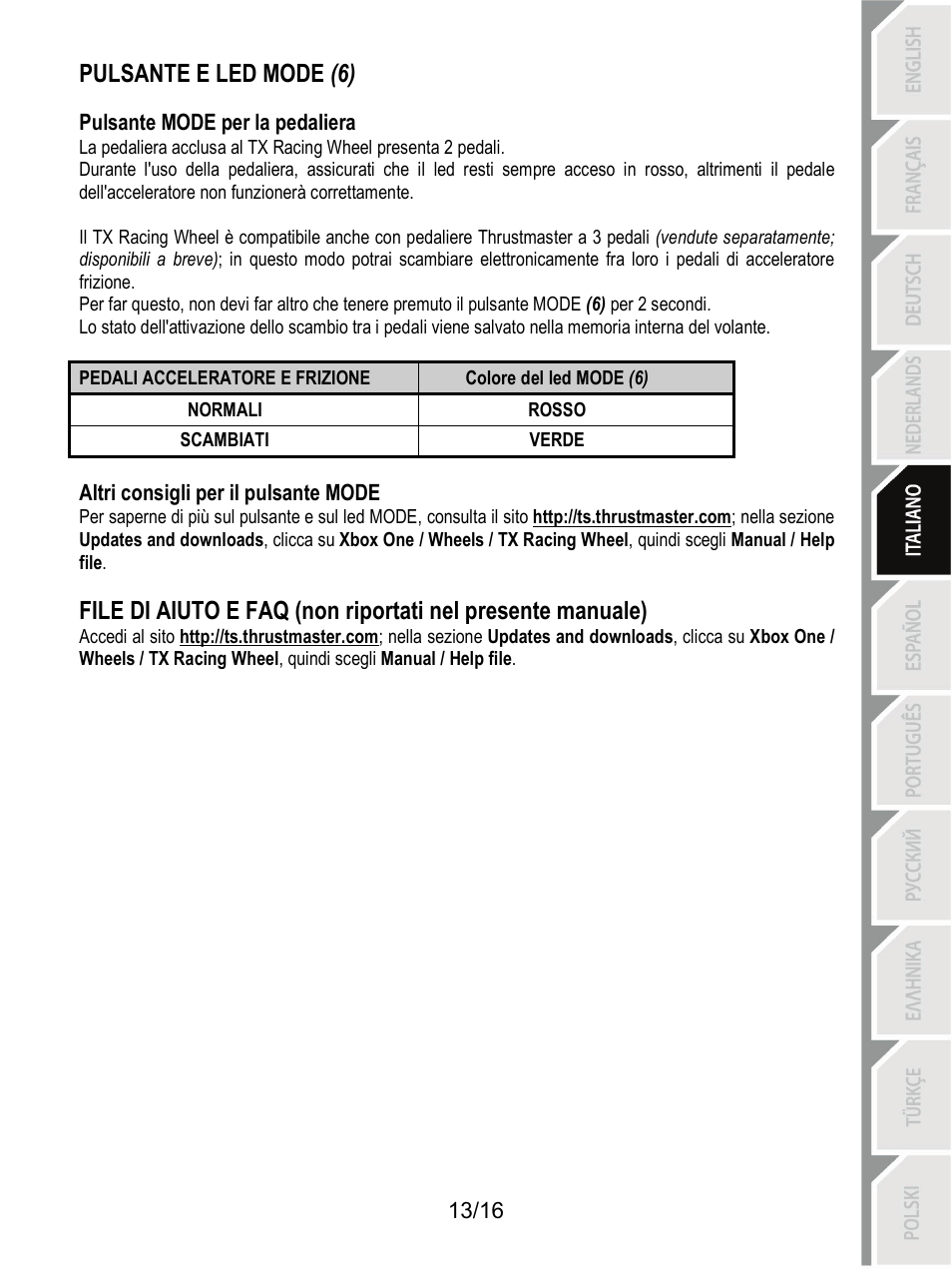 Pulsante e led mode (6) | Thrustmaster TX Racing Wheel User Manual | Page 78 / 209