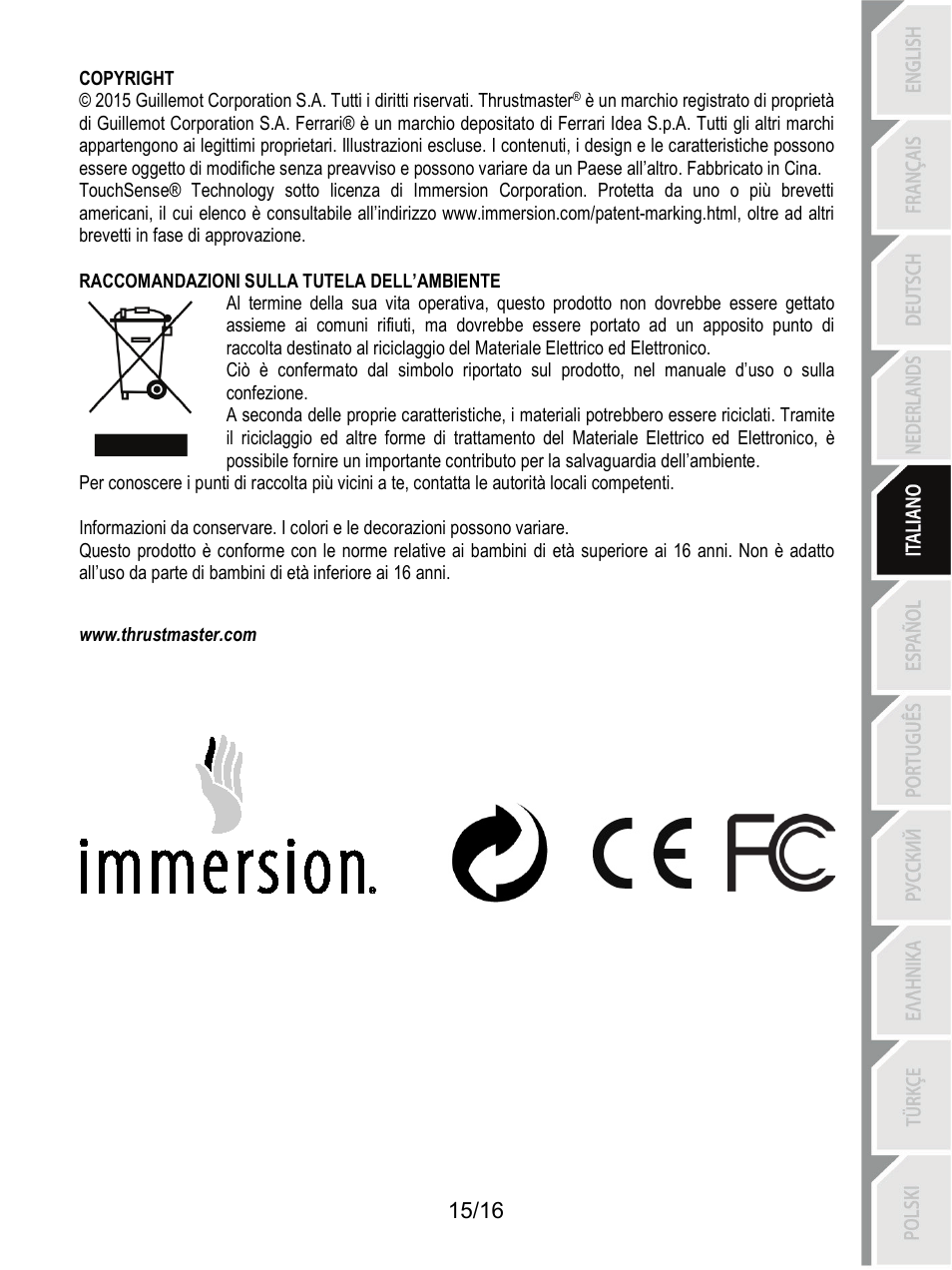Thrustmaster TX Racing Wheel User Manual | Page 80 / 209
