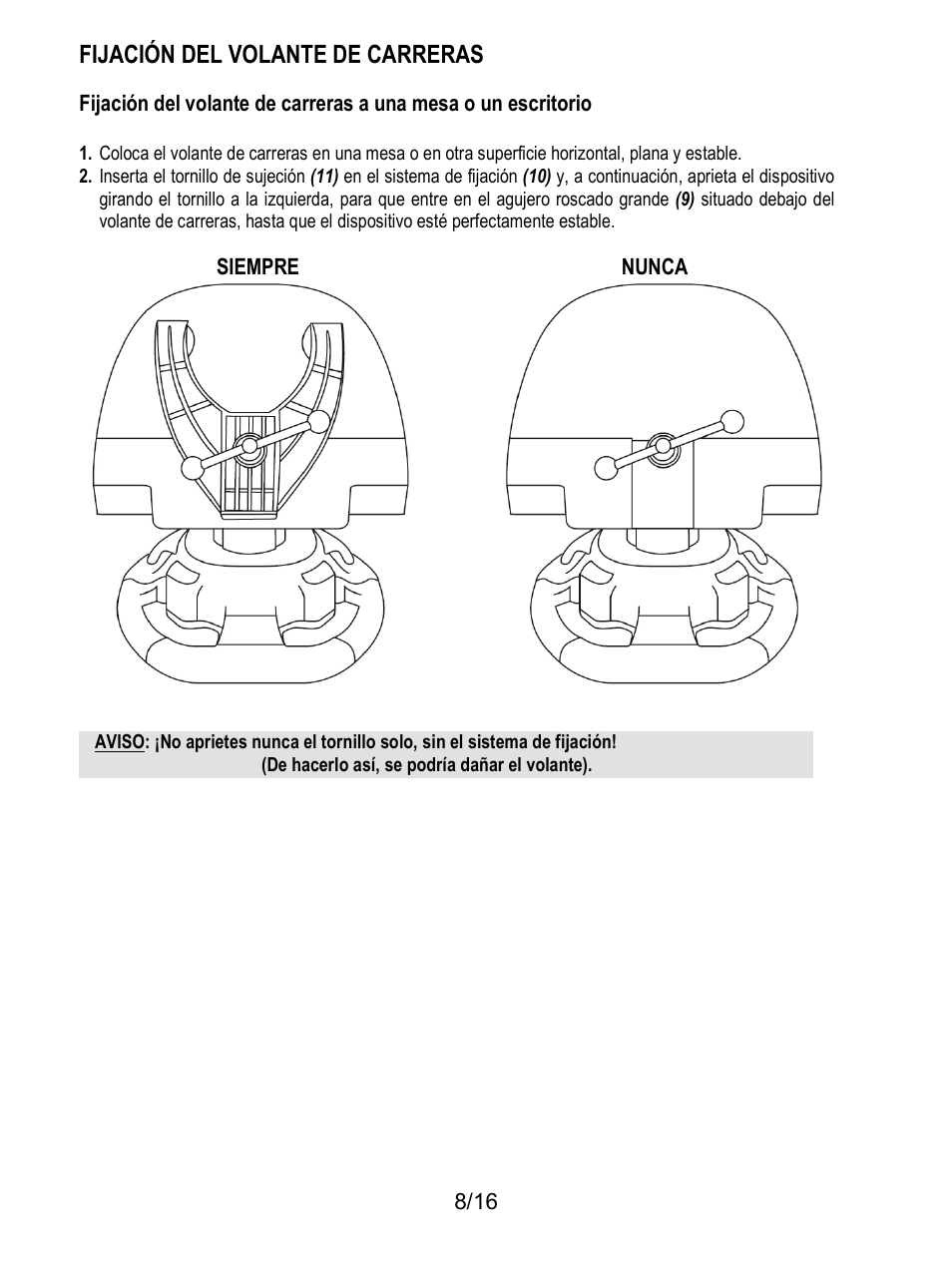Fijación del volante de carreras | Thrustmaster TX Racing Wheel User Manual | Page 89 / 209