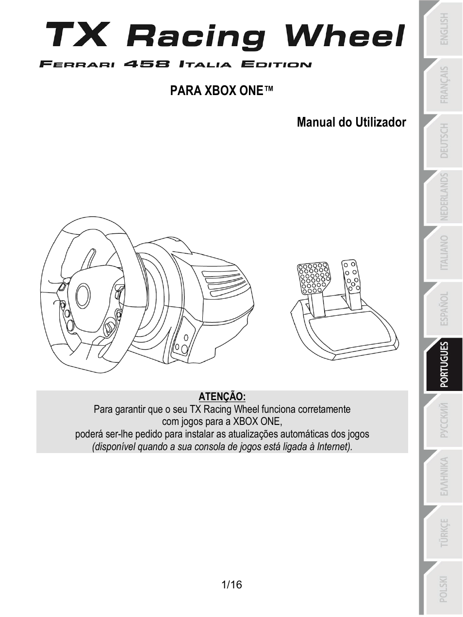 07_por_tx_racing_wheel, Manual do utilizador | Thrustmaster TX Racing Wheel User Manual | Page 98 / 209