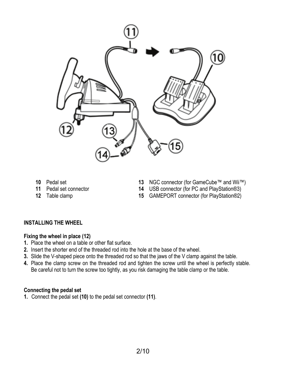 Installing the wheel | Thrustmaster Universal Challenge 5-in-1 User Manual | Page 3 / 82