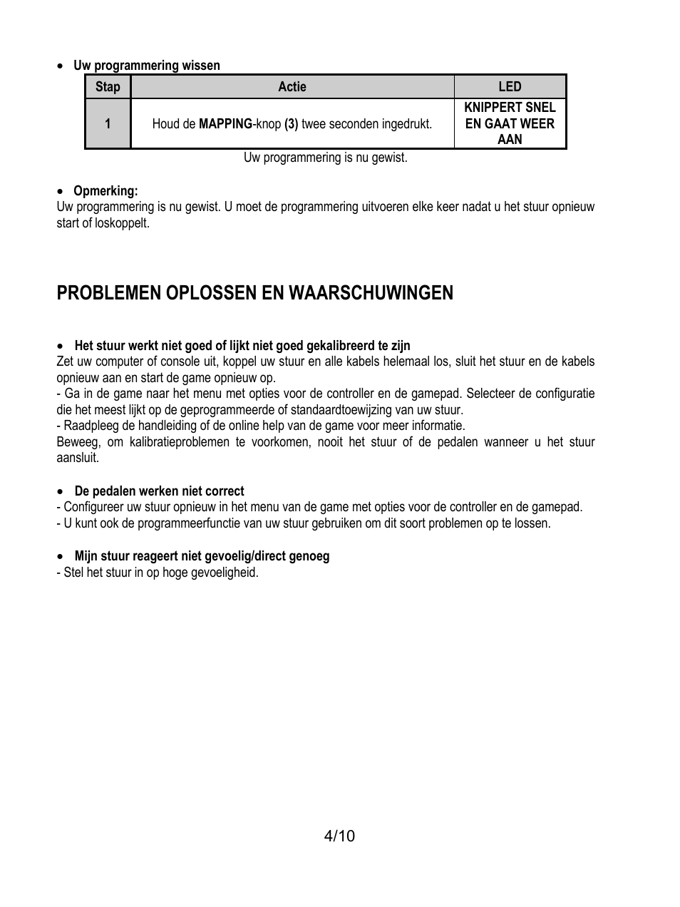 Problemen oplossen en waarschuwingen | Thrustmaster Universal Challenge 5-in-1 User Manual | Page 35 / 82