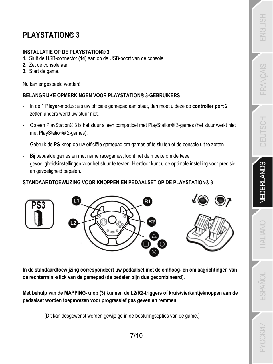 Playstation® 3 | Thrustmaster Universal Challenge 5-in-1 User Manual | Page 38 / 82