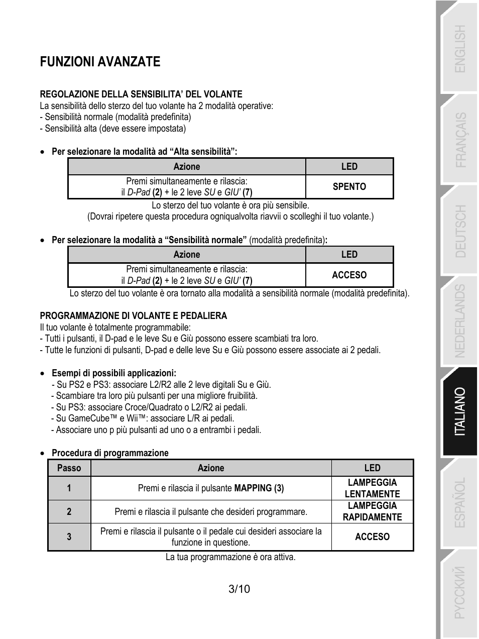 Funzioni avanzate | Thrustmaster Universal Challenge 5-in-1 User Manual | Page 44 / 82