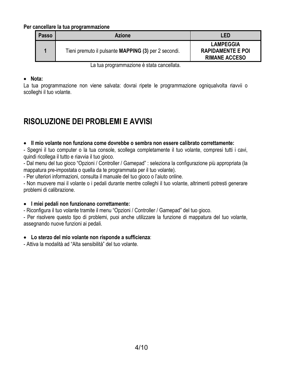 Risoluzione dei problemi e avvisi | Thrustmaster Universal Challenge 5-in-1 User Manual | Page 45 / 82