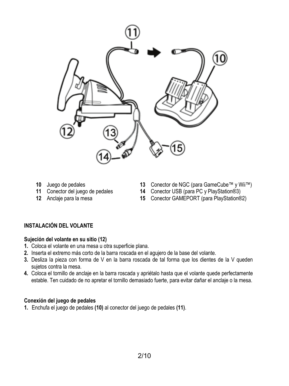 Instalación del volante | Thrustmaster Universal Challenge 5-in-1 User Manual | Page 53 / 82