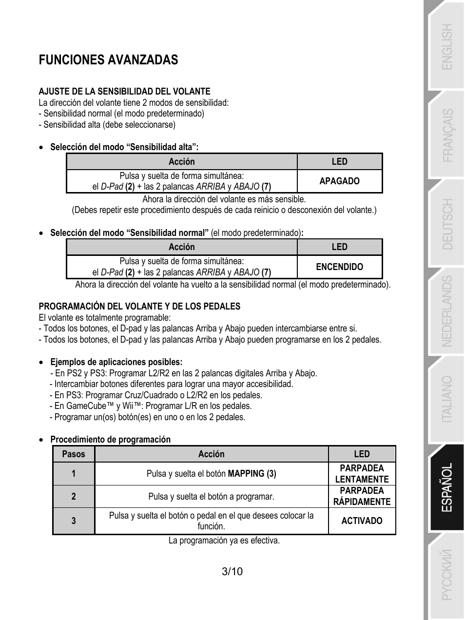 Funciones avanzadas | Thrustmaster Universal Challenge 5-in-1 User Manual | Page 54 / 82